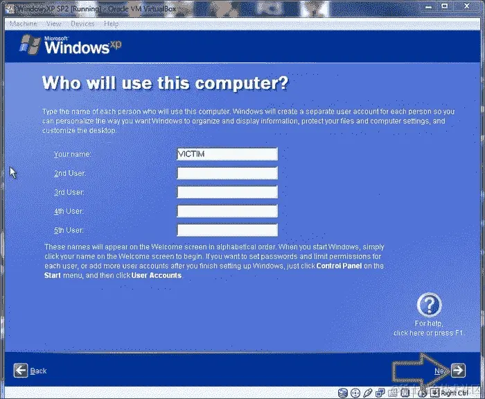 在 Oracle VM VirtualBox 上安装 WindowsXP