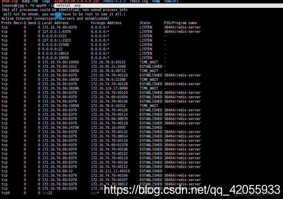 netstat anp grep 应用 讲解 详细标记所在情况； 一个叫“redisserver”的进程 掘金