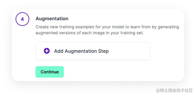We're able to add augmentation steps here in order to create new training examples