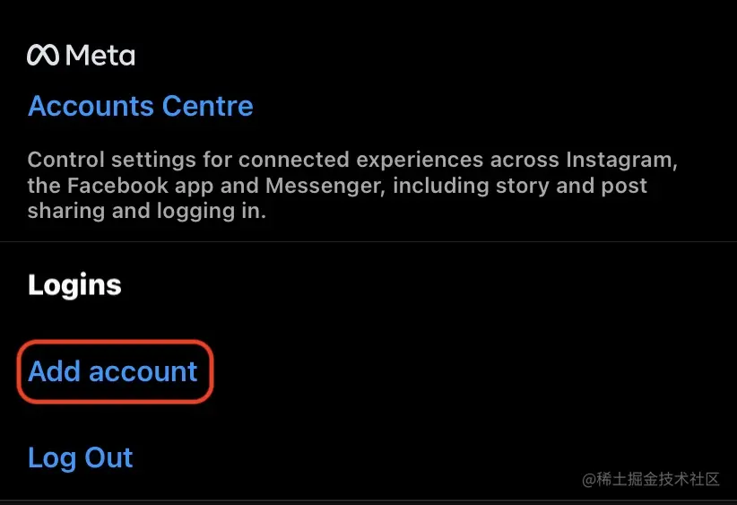 Instagram 添加帐户