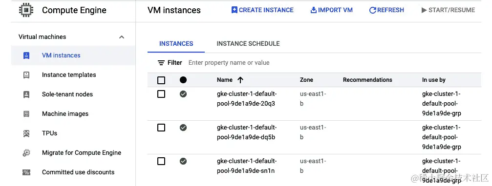 图 8.17 – Google Kubernetes Engine 集群 VM 实例