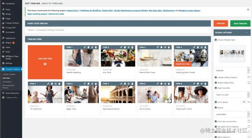 Content Timeline - Responsive WordPress Plugin for Displaying Posts/Categories in a Sliding Timeline