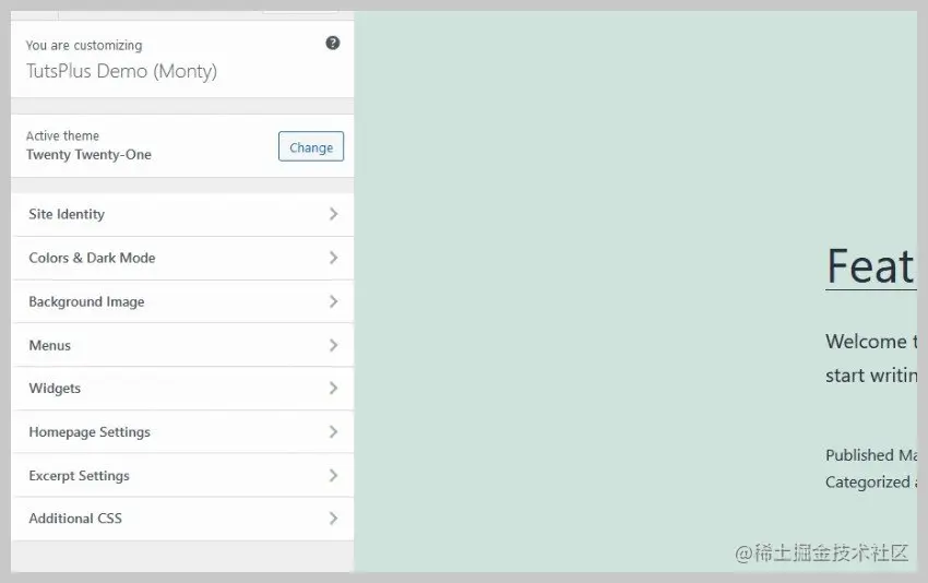 Default WordPress Theme Site Identity