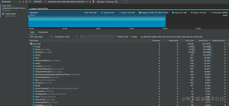Memory Profiler Java Kotline Samples