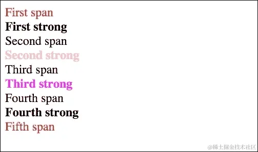 如何使用:first-of-type，:last-of-type，:nth-of-type 和:nth-last-of-type