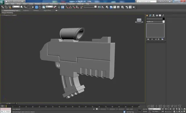 3D 工作室最大建模教程未来派螺栓枪