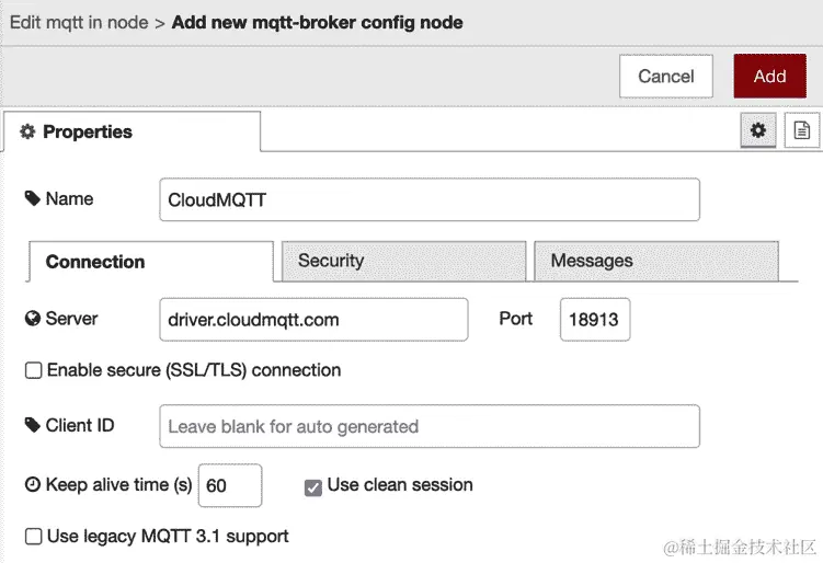 图 11.21 – MQTT 代理服务器设置