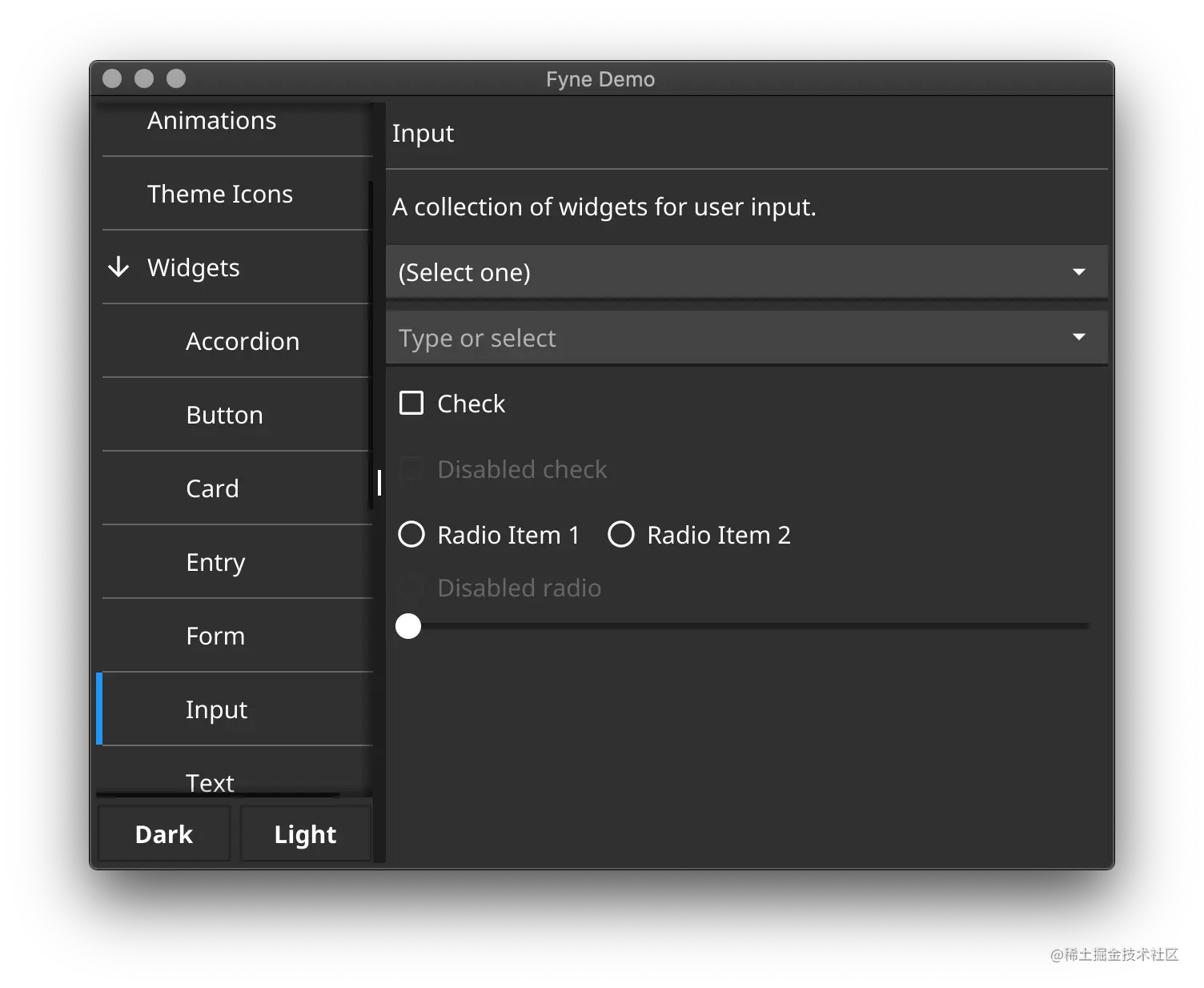 Fyne Demo Dark Theme