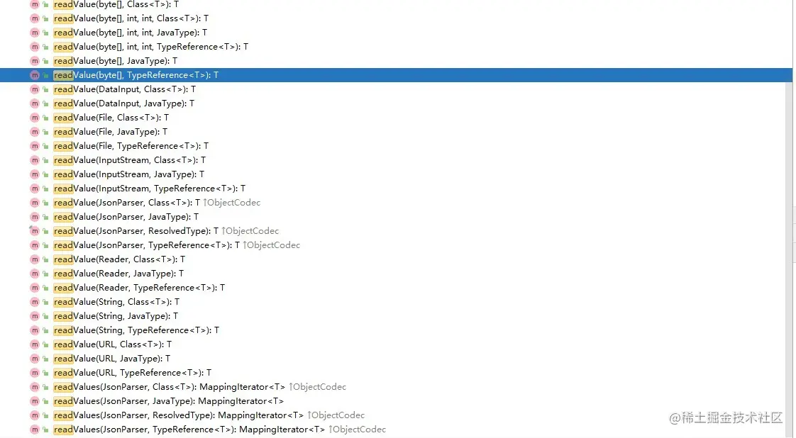 readValue的重载方法