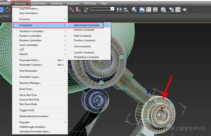动画约束 附着约束