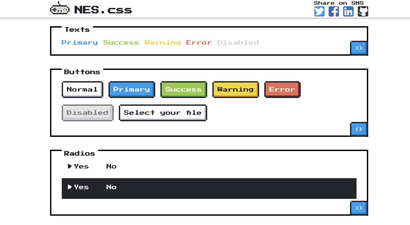 Paging source. NES.CSS. Comman interface.