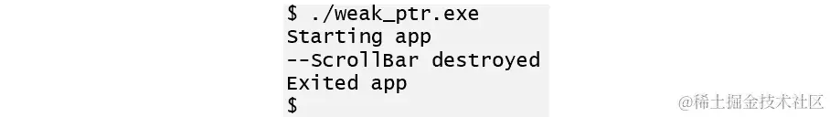 图 3.25：弱指针程序输出
