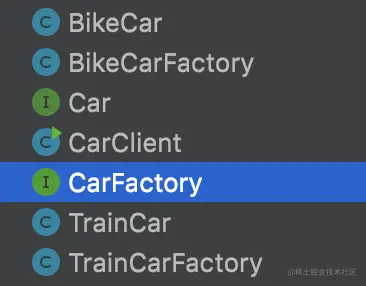 抽象工厂方法的所有类