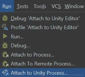 图 13.21 - 攻击我们的 IDE 与 Unity 进程