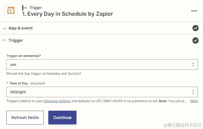 图 7.13 – 每天触发事件定制概览