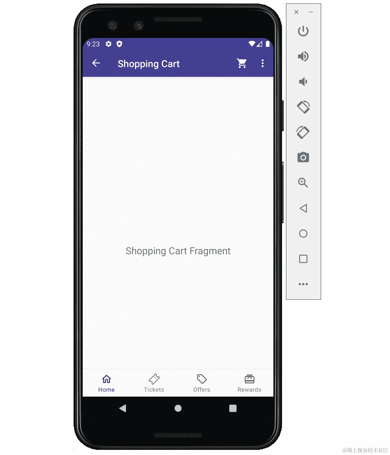 图 4.14：带有溢出菜单的底部导航中的次要目的地