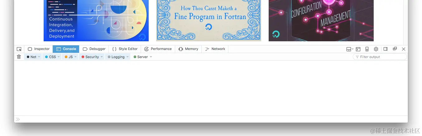Firefox Web Console Tray Item