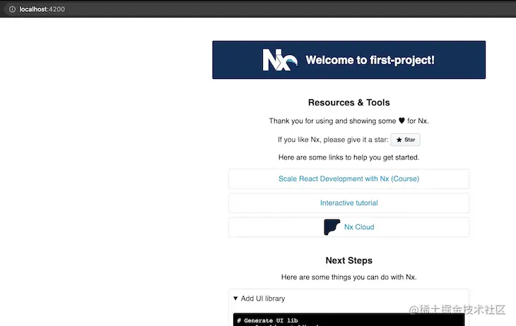 Nx First Project Homepage
