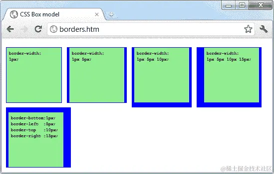应用长格式和简写边框规则值
