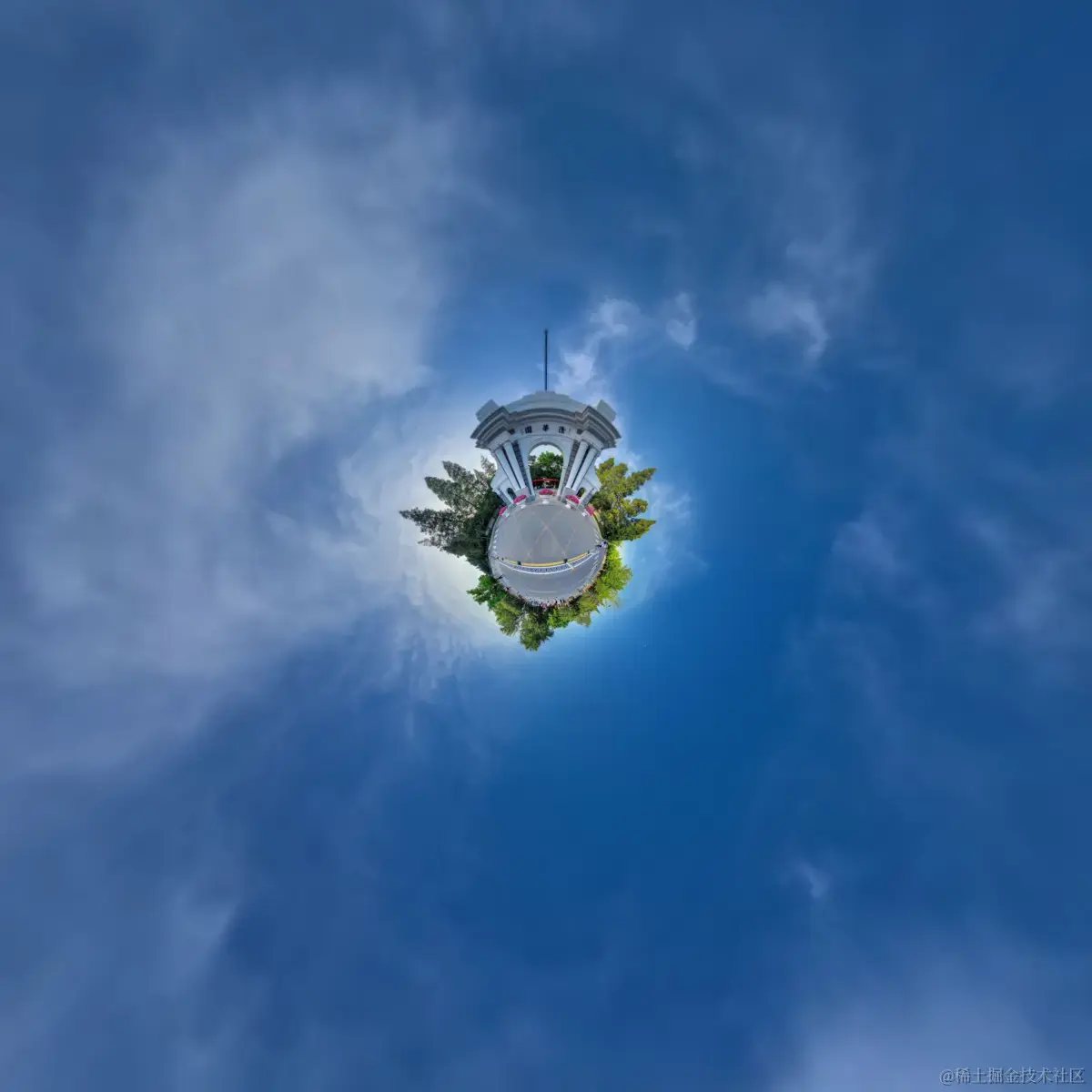 赤道投影面，北极视点，fieldview=1.46