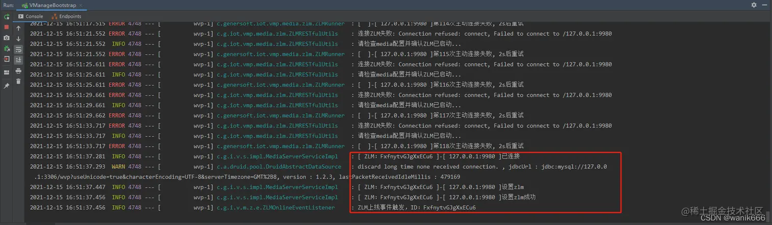 ZLMediaKit服务连接成功