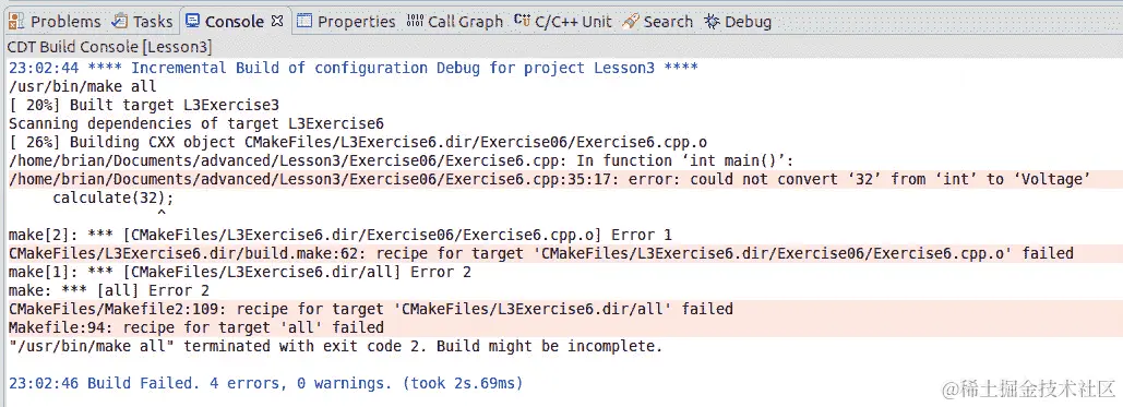 图 3.45：int 转换为 Voltage 失败