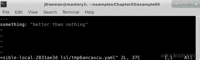图 3.10 – 编辑我们以前加密的 Ansible Vault