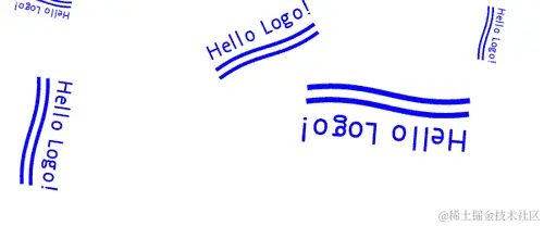 绘制一个简单的标志并随机化其位置、旋转和比例