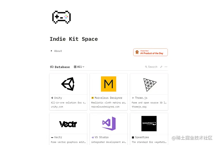Example from Indie Kit Space