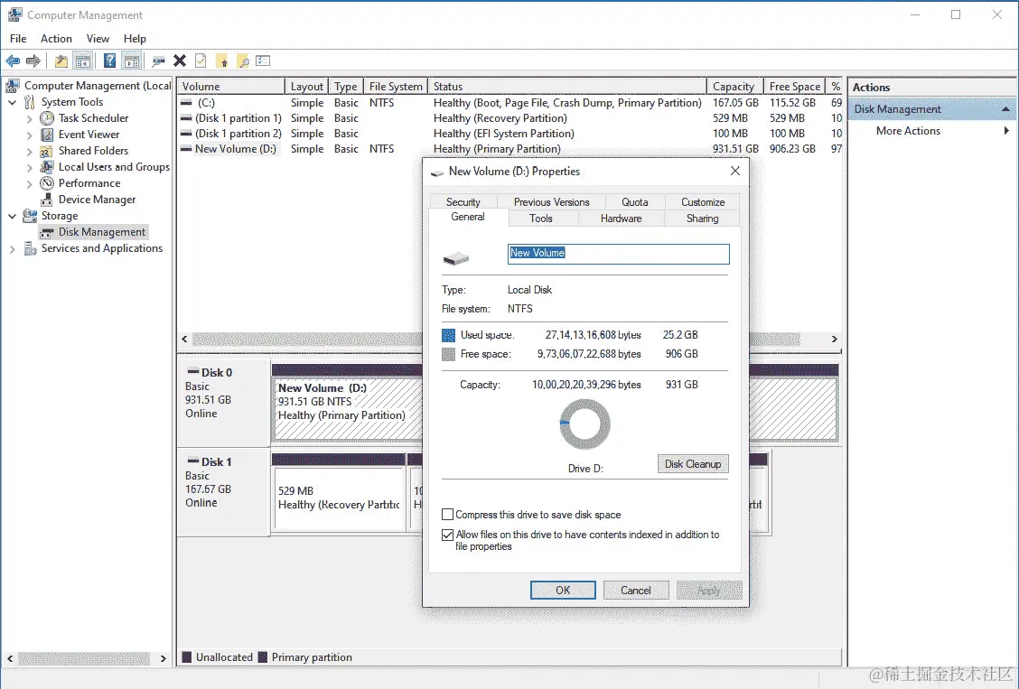 图 0.3：检查 D：驱动器的属性