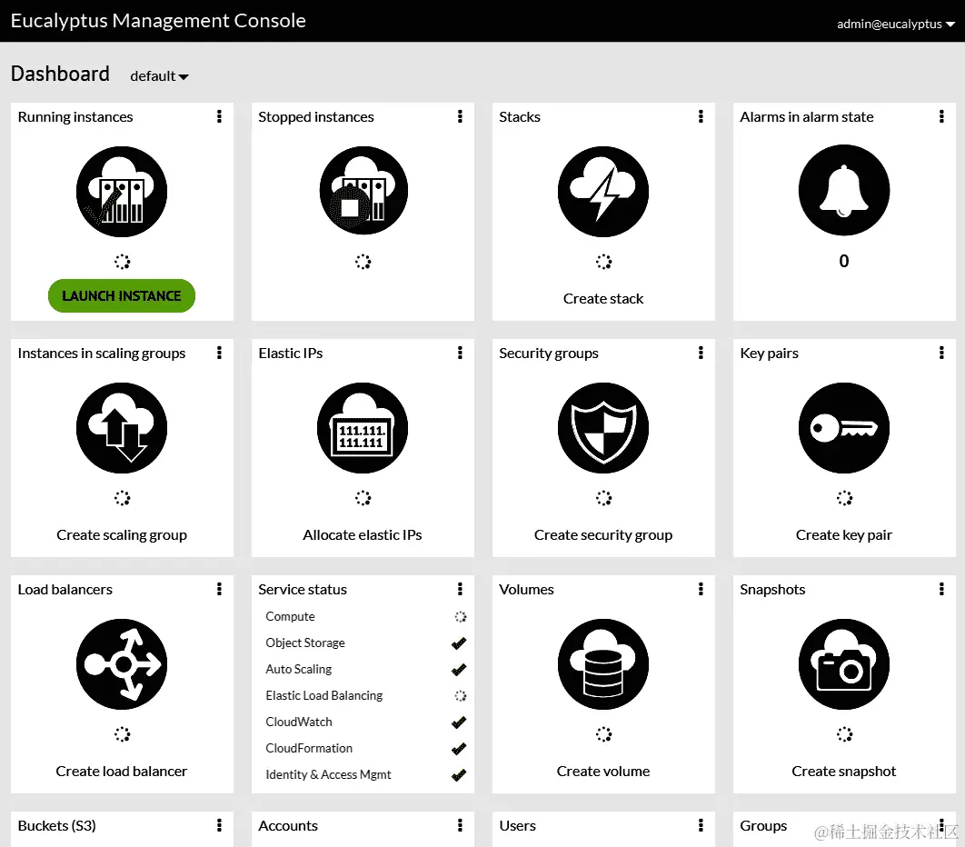 图 13.41 - Eucalyptus 管理控制台