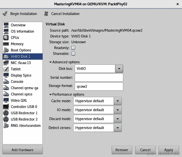 图 7.25-配置 VM 硬盘和存储控制器选项