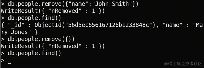 使用 MongoDB 删除数据