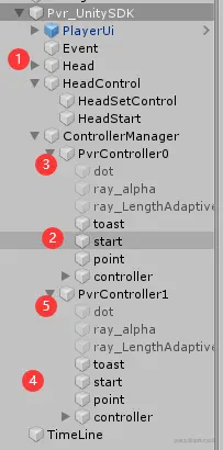将Pvr_UnitySDK预制体放入场景