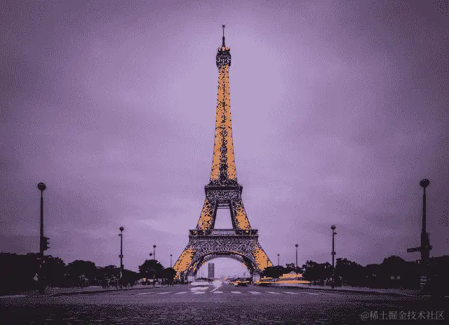 夜晚的埃菲尔铁塔的图片
