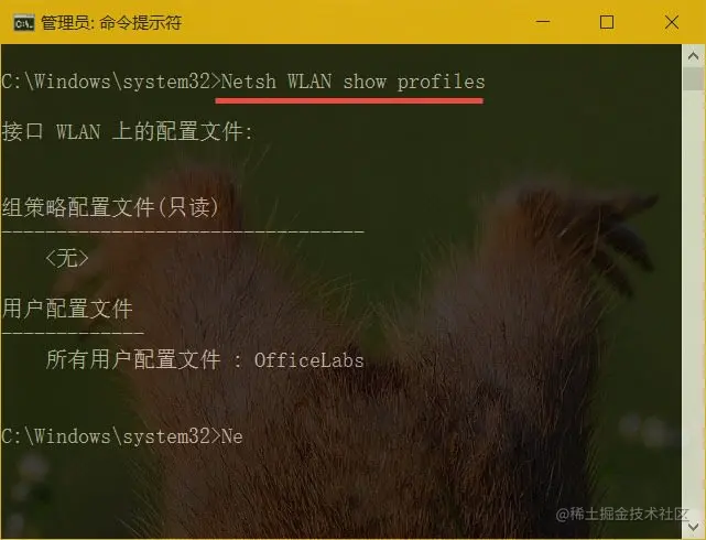 查看WIFI无线网络配置文件