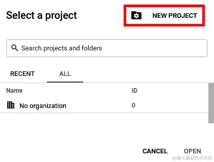 图 2.4 – RHEL8 在 Google Cloud 中–组织菜单