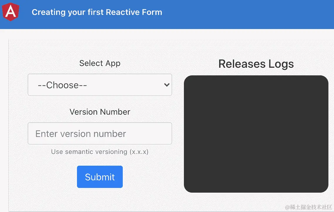 图 8.10 – 响应式表单应用程序在 http://localhost:4200 上运行