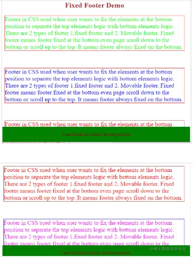 footer in css output 2