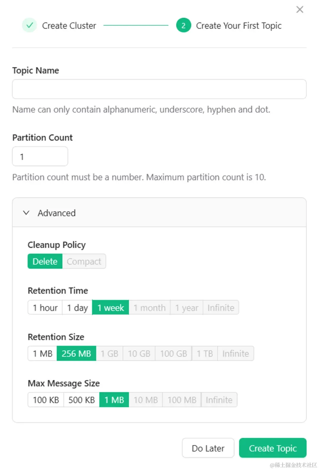 Upstash：创建 Kafka 主题