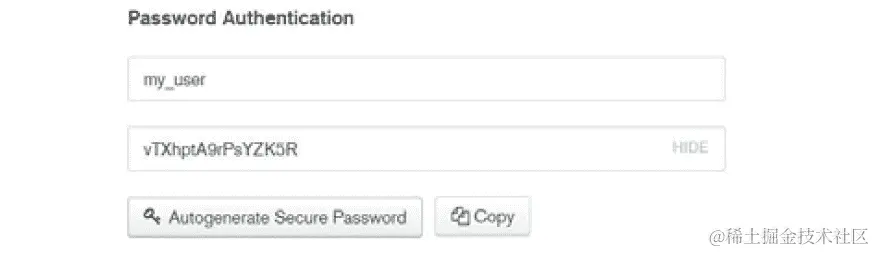 图 3.19：添加新数据库用户窗口中的用户名和密码字段