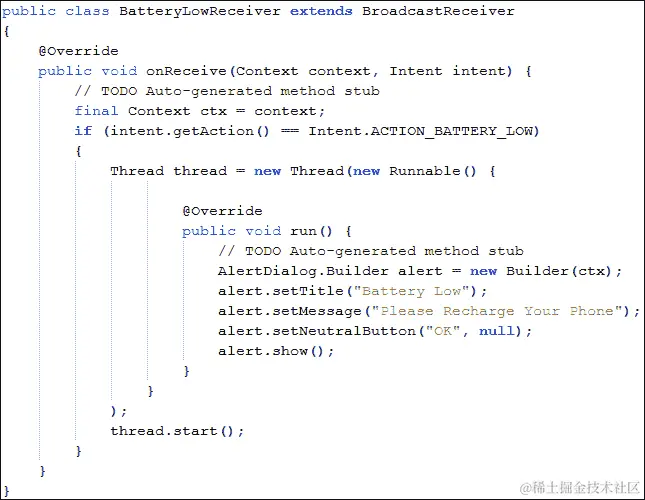BatteryLowReceiver.java 文件