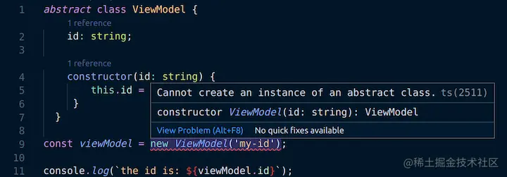 Cannot Create an Instance of an Abstract Class Error in VS Code