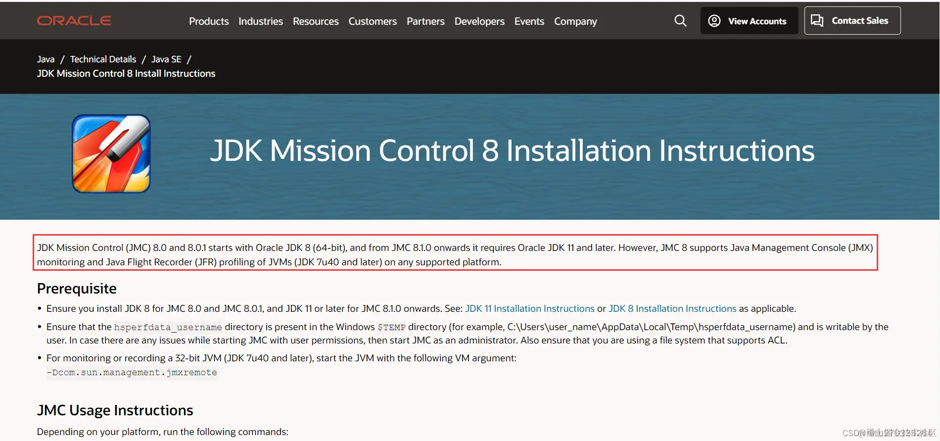 JMC8.1.0以上需要JDK11