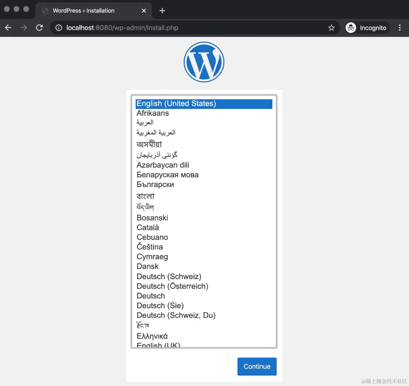 图 5.17：WordPress 设置屏幕