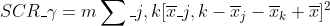 https://latex.codecogs.com/gif.latex?SCR_{\gamma}=m\sum_{j,k}[\overline{x}_{j,k}-\overline{x}_j-\overline{x}_k+\overline{x}]^2