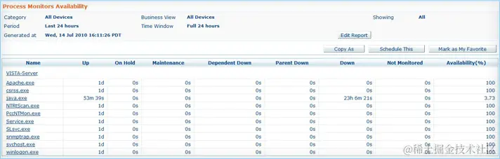 进程可用性监控-ManageEngine OpManager网络监控工具