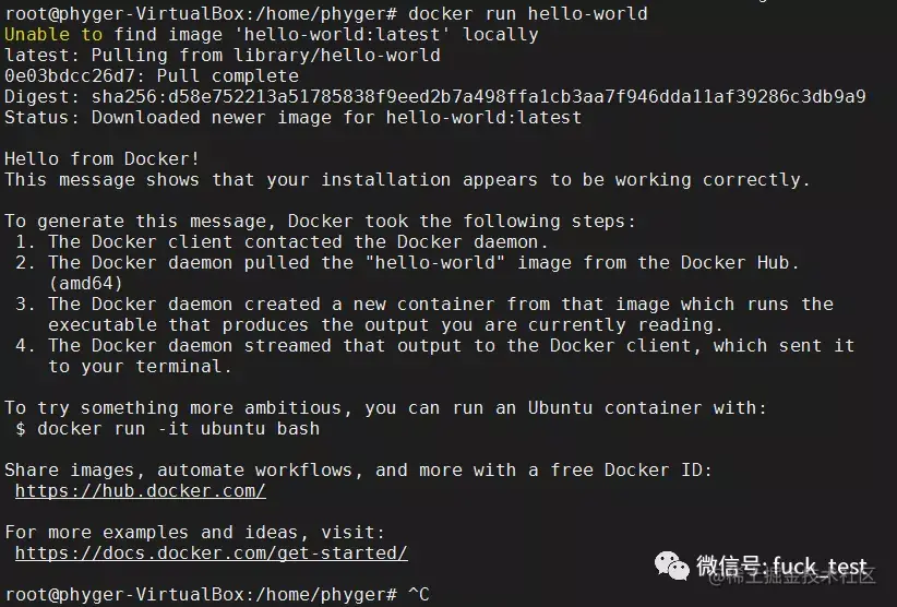 Docker-03-HelloWorld启动hellow