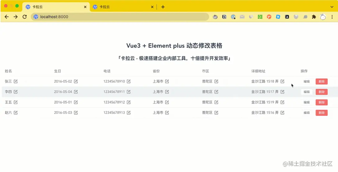 Vue3 + Element Plus动态修改表格
