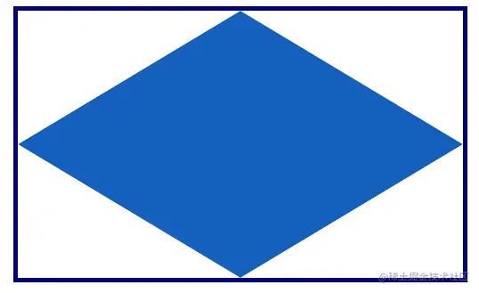 Blue Diamond in Rectangle With White Padding